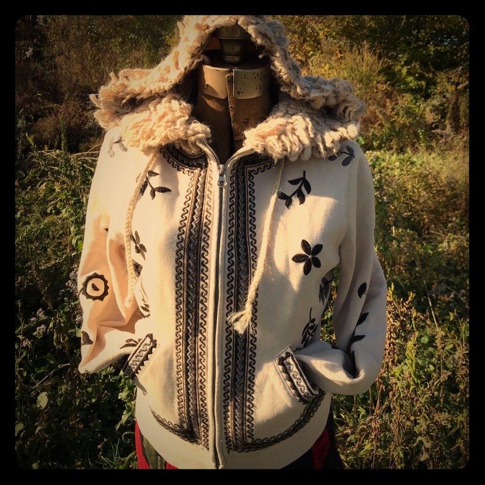 Lucky Brand Zip Up Hoodie With Faux Fur Hood